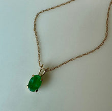 Load image into Gallery viewer, 10K Gold Emerald Pendant on 18" Chain (0.7g)
