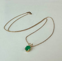 Load image into Gallery viewer, 10K Gold Emerald Pendant on 18" Chain (0.7g)
