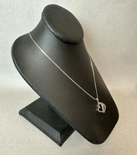 Load image into Gallery viewer, Sterling Diamond Double Heart Pendant on 18" Chain
