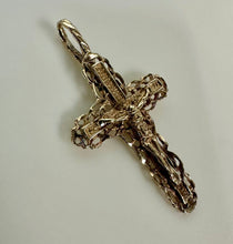 Load image into Gallery viewer, 14K Gold Ornate 1.75" Crucifix Cross Pendant (3.0g)
