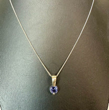 Load image into Gallery viewer, 14K White Gold Tanzanite Modern Pendant on 18.5" Chain (3.3g)
