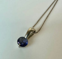 Load image into Gallery viewer, 14K White Gold Tanzanite Modern Pendant on 18.5" Chain (3.3g)
