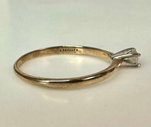 Load image into Gallery viewer, 10K Gold Diamond Solitaire Keepsake Engagement Ring sz 6.5 (1.0g)
