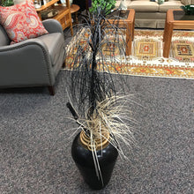 Load image into Gallery viewer, Black &amp; Gold Decorative Vase with Black &amp; Tan Dried Branches (20")
