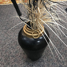 Load image into Gallery viewer, Black &amp; Gold Decorative Vase with Black &amp; Tan Dried Branches (20")
