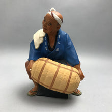 Load image into Gallery viewer, Japanese Hakata Urasaki Man W/ Bale Ceramic Figurine (8")
