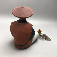 Load image into Gallery viewer, Japanese Hakata Urasaki Fisherman W/ Net Ceramic Figurine (9")
