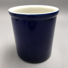 Load image into Gallery viewer, Vintage Hall Pottery Cobalt Blue Utensil Crock 301 (5.5")
