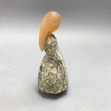 Load image into Gallery viewer, Hand Carved Russian Selenite/Marble Girl Figurine (5")
