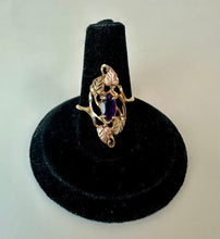 Load image into Gallery viewer, 10K Yellow &amp; Rose Gold Amethyst Ring sz 6 (2.7g)
