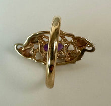 Load image into Gallery viewer, 10K Yellow &amp; Rose Gold Amethyst Ring sz 6 (2.7g)
