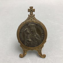 Load image into Gallery viewer, Antique Brass &amp; Bronze Plaque, St Anne de Beaupré (~3.75")
