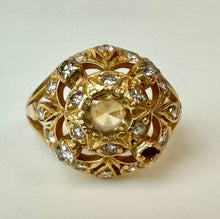 Load image into Gallery viewer, 18K Gold Topaz Diamond Ring sz 5 As-Is (5.5g)

