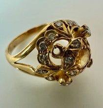 Load image into Gallery viewer, 18K Gold Topaz Diamond Ring sz 5 As-Is (5.5g)
