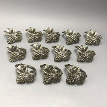 Load image into Gallery viewer, Set of 12 Silverplate Grapes Napkin Rings
