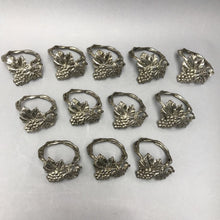 Load image into Gallery viewer, Set of 12 Silverplate Grapes Napkin Rings
