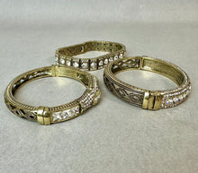 Load image into Gallery viewer, Heidi Daus My Inheritance Goldtone Clear Crystal Bracelet Set of 3 NIB (7.5" Inside Circumference)

