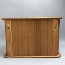 Load image into Gallery viewer, Vintage Teak Tambour Cabinet with sliding Doors Wall Storage Shelf Natural (12x18x8)
