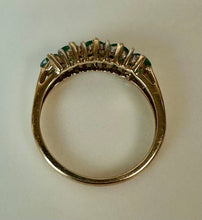 Load image into Gallery viewer, 14K Gold Green Tourmaline Diamond Ring sz 7 (2.4g)

