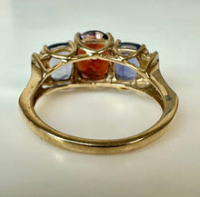 Load image into Gallery viewer, 10K Gold Garnet Tanzanite Diamond Ring sz 7 (3.8g)

