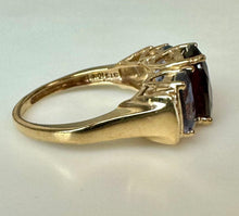 Load image into Gallery viewer, 10K Gold Garnet Tanzanite Diamond Ring sz 7 (3.8g)
