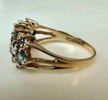 Load image into Gallery viewer, 10K Gold Blue Topaz Ring sz 8 (3.7g)

