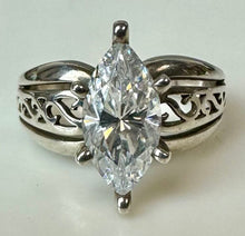 Load image into Gallery viewer, Sterling Marquis CZ Engagement Ring sz 7
