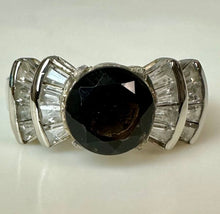 Load image into Gallery viewer, Vintage Deco Sterling Onyx CZ Ring sz 8
