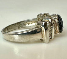 Load image into Gallery viewer, Vintage Deco Sterling Onyx CZ Ring sz 8
