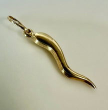 Load image into Gallery viewer, 14K Gold Italian Horn 1.5" Charm As-Is (0.5g)

