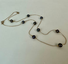 Load image into Gallery viewer, 14K Gold Tahitian Pearl Satelite Chain Necklace 18" (3.5g)
