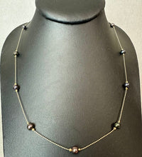 Load image into Gallery viewer, 14K Gold Tahitian Pearl Satelite Chain Necklace 18" (3.5g)
