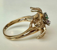 Load image into Gallery viewer, 10K Gold Vintage D'Lyle Shades of Topaz Emerald Ring sz 6 (5.3g)
