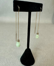 Load image into Gallery viewer, 10K Gold Jade Through the Ear Drop 2.5" Earrings (3.0g)
