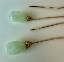 Load image into Gallery viewer, 10K Gold Jade Through the Ear Drop 2.5" Earrings (3.0g)
