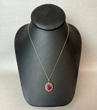 Load image into Gallery viewer, 10K Gold Ruby 1" Pendant on 18" Chain Necklace (3.2g)
