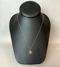 Load image into Gallery viewer, 10K White Gold Diamond Snowflake Pendant on 18" Chain Necklace (2.4g)
