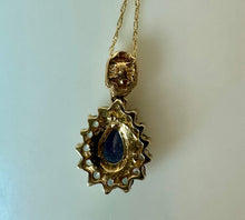 Load image into Gallery viewer, 10K Gold Topaz Diamond Pendant on 14K 18" Chain Necklace (2.3g)
