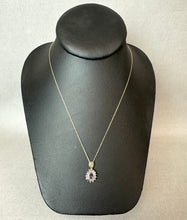 Load image into Gallery viewer, 10K Gold Topaz Diamond Pendant on 14K 18" Chain Necklace (2.3g)
