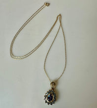 Load image into Gallery viewer, 10K Gold Topaz Diamond Pendant on 14K 18" Chain Necklace (2.3g)
