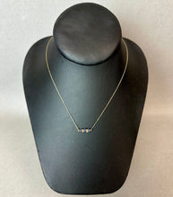 Load image into Gallery viewer, 14K Gold Blue Sapphire Beaded Bar 18" Necklace (1.0g)
