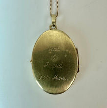 Load image into Gallery viewer, 14K Gold Antique Etched Oval 1.5" Locket on 21" 10K Chain Necklace (5.4g)
