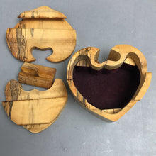 Load image into Gallery viewer, Hand-Carved Heart-Shaped Puzzle Trinket/Jewelry Box (~2x3x3.5)
