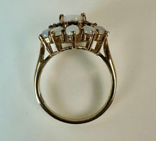 Load image into Gallery viewer, Gold Vermeil Sterling Opal Sapphire Halo Ring sz 7
