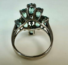 Load image into Gallery viewer, Sterling Aquamarine Cluster Ring sz 7
