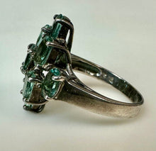Load image into Gallery viewer, Sterling Aquamarine Cluster Ring sz 7
