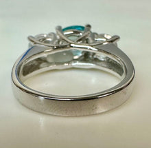 Load image into Gallery viewer, Sterling Swiss Blue Topaz CZ Ring sz 7
