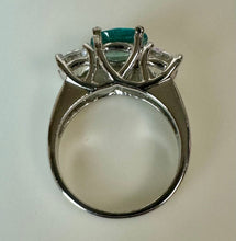 Load image into Gallery viewer, Sterling Swiss Blue Topaz CZ Ring sz 7
