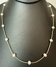 Load image into Gallery viewer, Sterling Pearl Satellite Chain Necklace (18")
