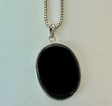 Load image into Gallery viewer, Sterling Blue Agate Right Facing Cameo Pendant on 18" Chain Necklace
